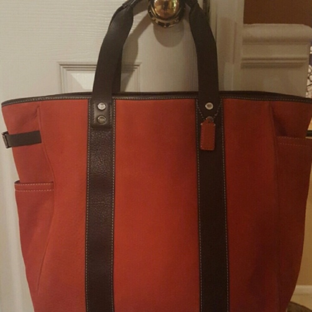 Coach suede drafting tote